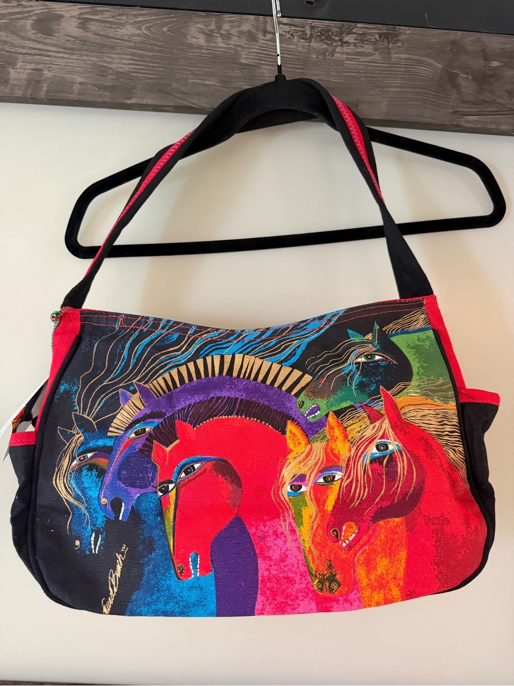 Colorful Horse Print Shoulder Bag - Laurel Burch
